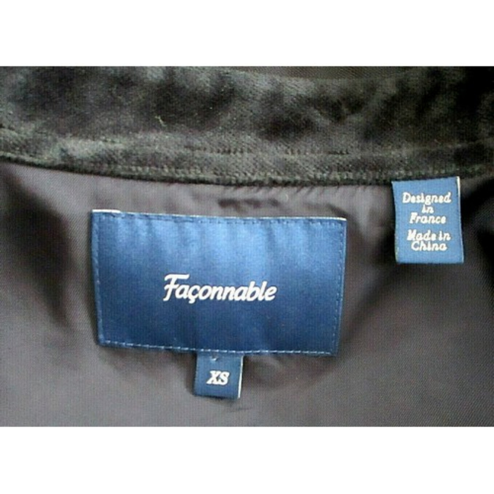 Faconnable Black Lined Button Tunic Top Jacket - image 7